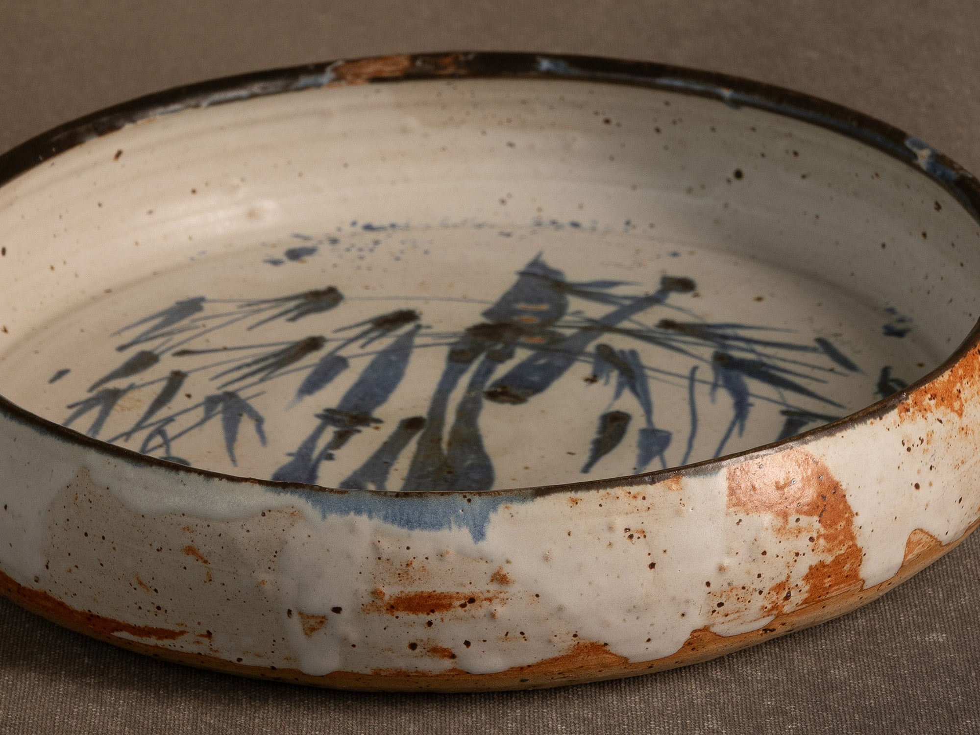Coupe en grès à décor sumi-e de Jacques Marchand, France (Vers 1975)..Stoneware bowl with sumi-e decoration by Jacques Marchand, France (Circa 1975)