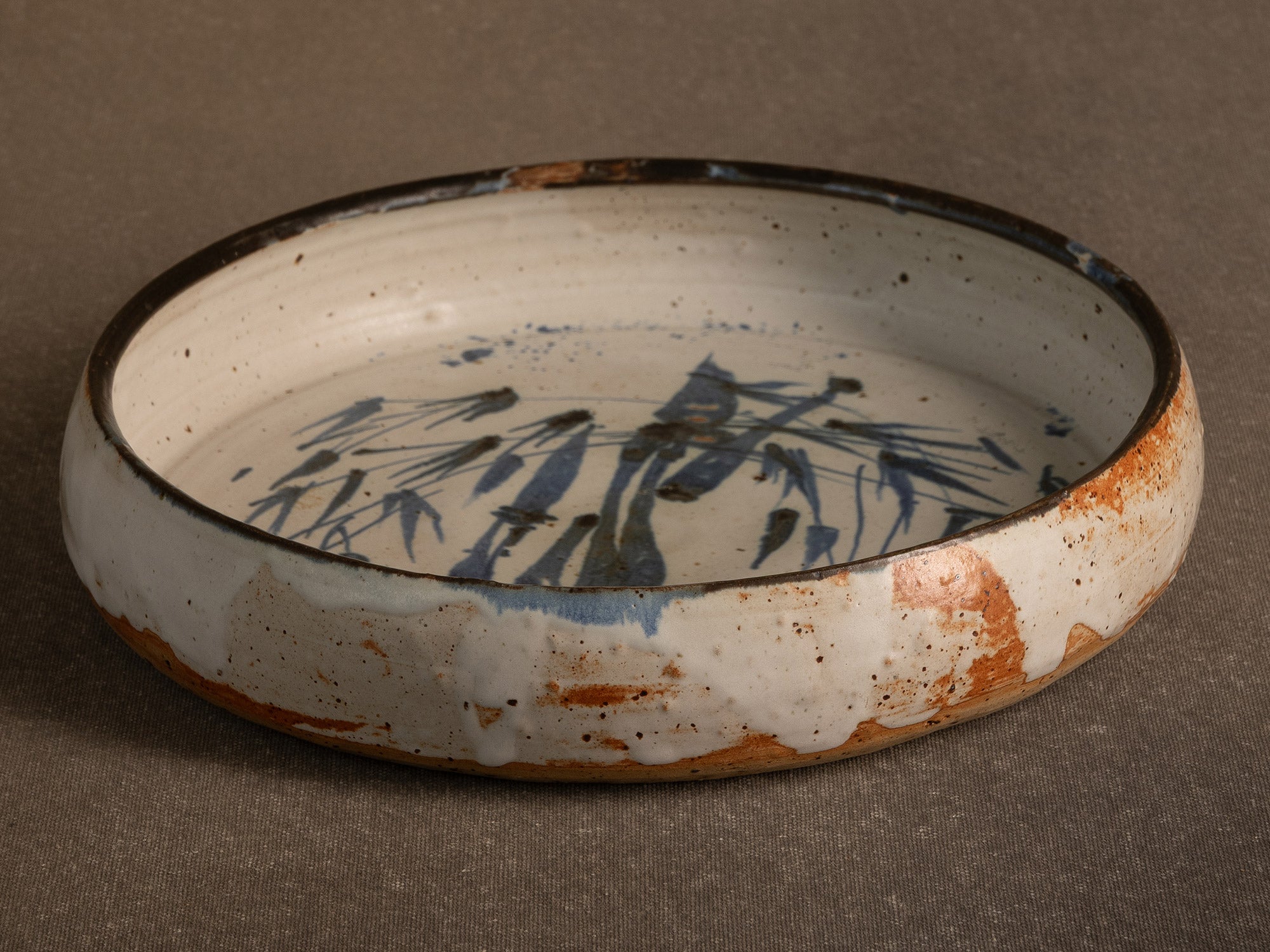 Coupe en grès à décor sumi-e de Jacques Marchand, France (Vers 1975)..Stoneware bowl with sumi-e decoration by Jacques Marchand, France (Circa 1975)