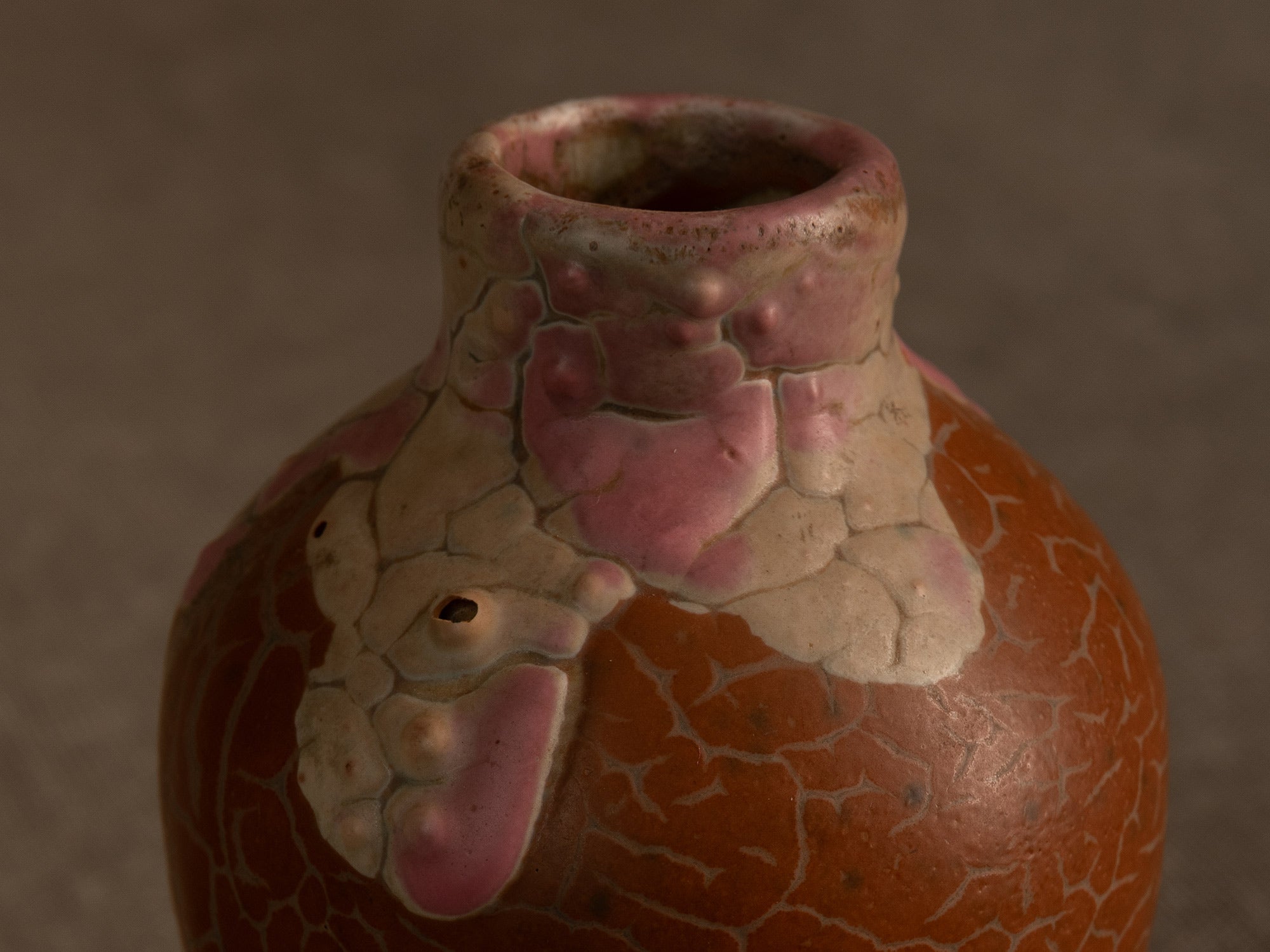 Cha‑ire, pot à poussière de thé en grès de l'École de Carriès, France (vers 1900-20)..Chaire, Carriès School stoneware tea dust pot / tea caddy, France (circa 1900-20)