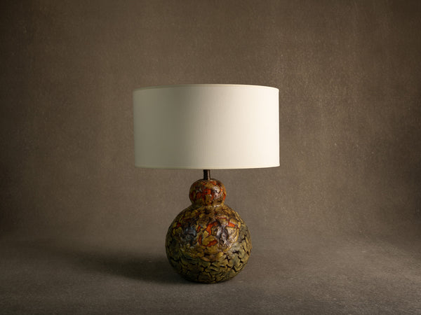 Rare vase en grès monté en lampe, Louis Dage à Antony, France (vers 1925-30)..Rare stoneware Louis Dage vase mounted in lamp, France (circa 1925-30)