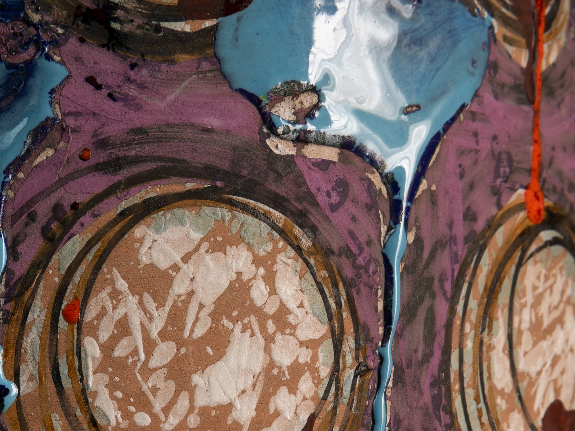 Lampe en faïence italienne à décor informel, Att. Raymor, Italie (vers 1958-65)..Italian earthenware lamp with informal glaze decoration in Raymor style (att.), Italy (circa 1958-65)