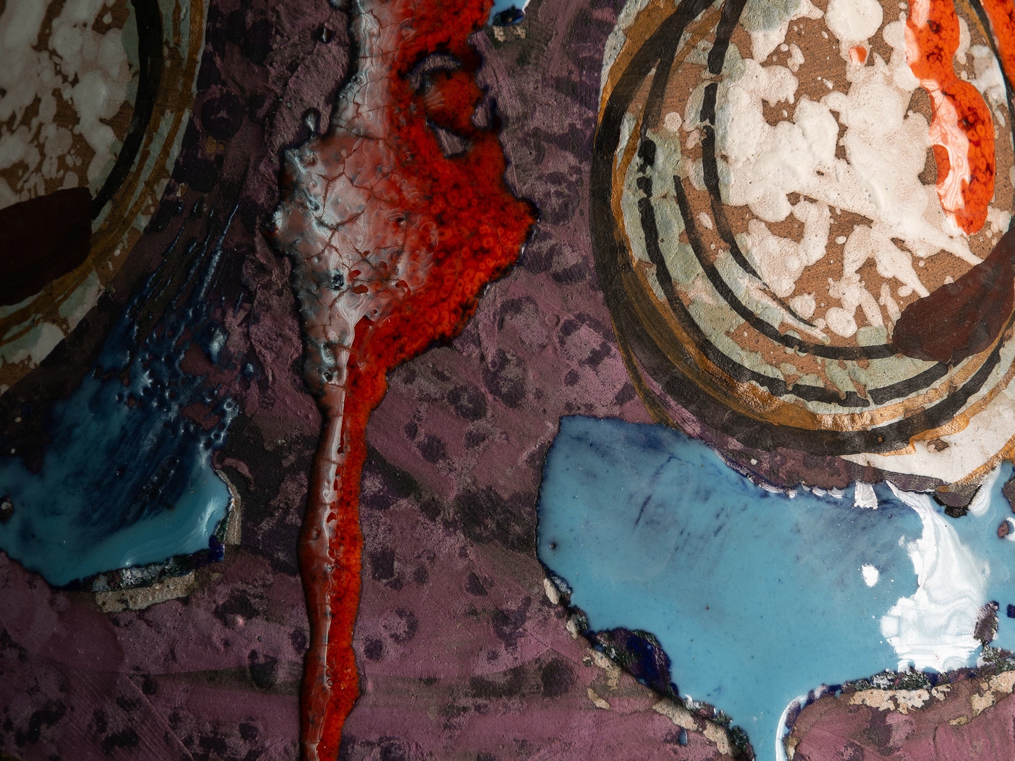 Lampe en faïence italienne à décor informel, Att. Raymor, Italie (vers 1958-65)..Italian earthenware lamp with informal glaze decoration in Raymor style (att.), Italy (circa 1958-65)