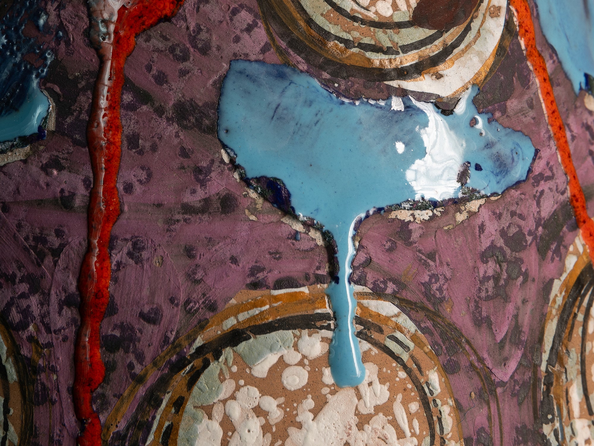 Lampe en faïence italienne à décor informel, Att. Raymor, Italie (vers 1958-65)..Italian earthenware lamp with informal glaze decoration in Raymor style (att.), Italy (circa 1958-65)