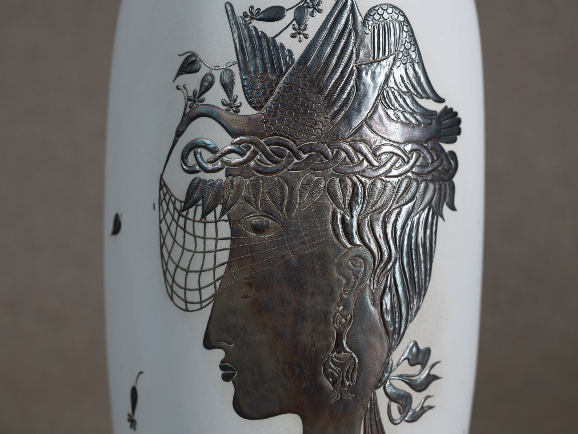 Ensemble de deux vases "Grazia" de Stig Lindberg pour Gustavsberg, Suède (design 1946)..Set of two Grazia Vases by Stig Lindberg for Gustavsberg, Sweden (designed in 1946)