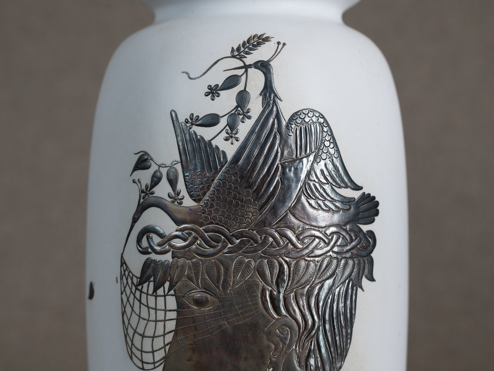 Ensemble de deux vases "Grazia" de Stig Lindberg pour Gustavsberg, Suède (design 1946)..Set of two Grazia Vases by Stig Lindberg for Gustavsberg, Sweden (designed in 1946)