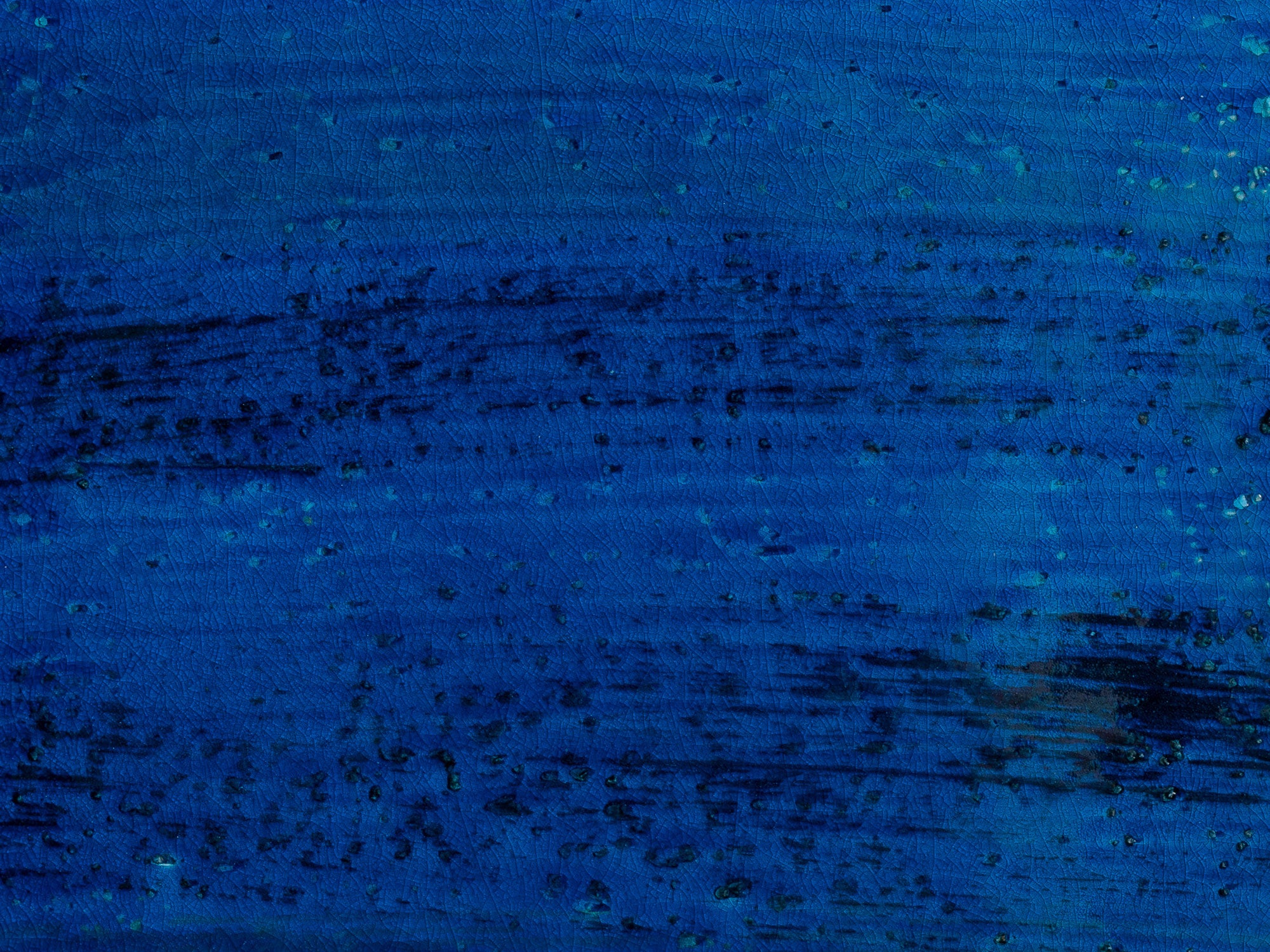 Important vase "Rimini blu" à section carrée en faïence par Aldo Londi pour Bitossi, Italie (vers 1965)..Large Rimini blue earthenware square vase by Aldo Londi for Bitossi, Italy (circa 1965)