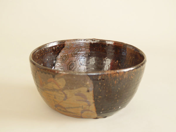 Monumental chawan collectif pour cérémonie du thé Ochamori, Japon (vers 1930-50)..Seto ware big chawan bowl for big Ochamori tea ceremony, Japan (ca. 1930-50)