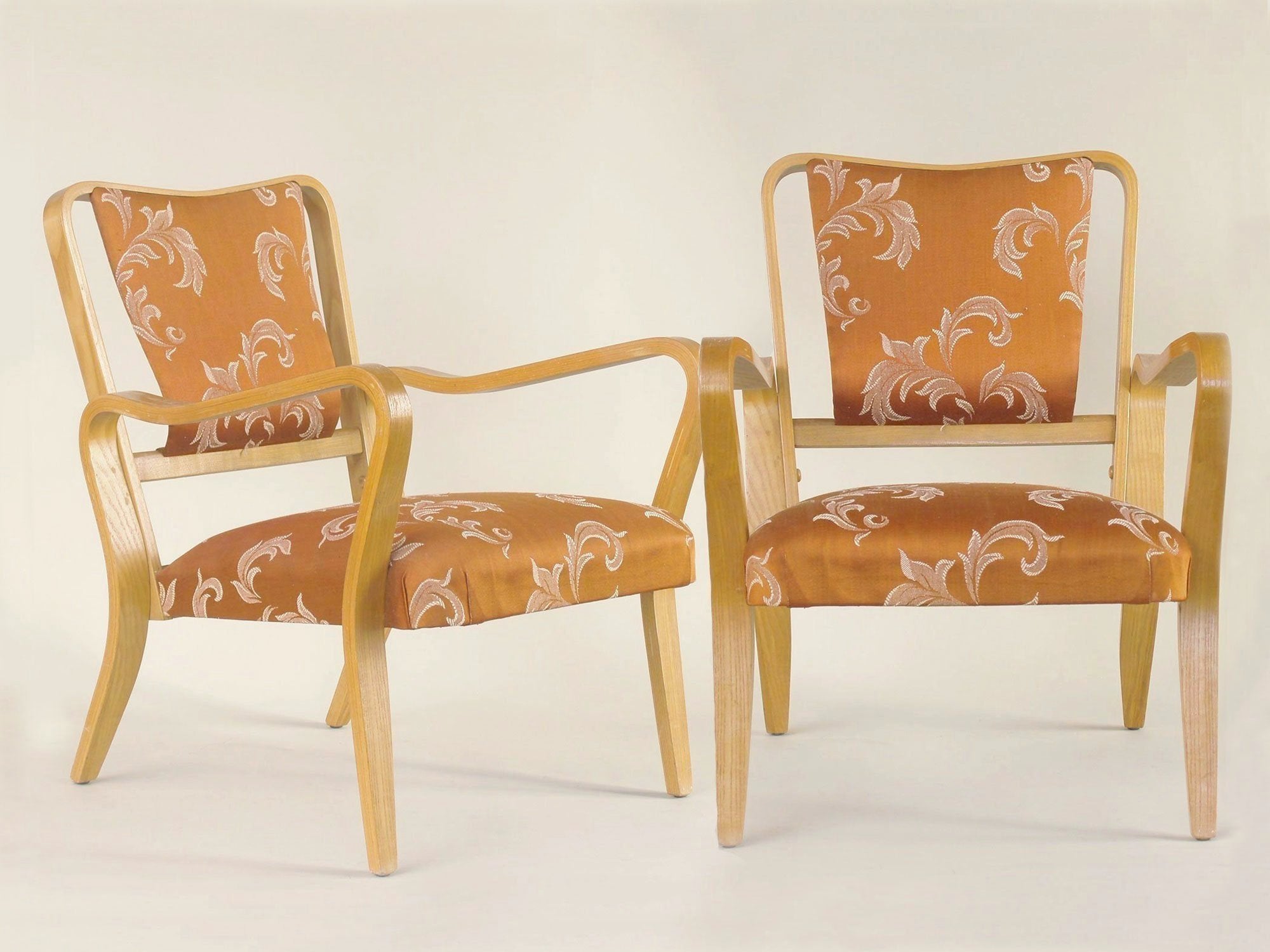 Rare paire de fauteuils Linden par G.A. Jenkins pour Thonet & Packet Furniture, Royaume-Uni (vers 1948)..Rare plywood Linden armchairs by G.A. Jenkins for Thonet & Packet Furniture, set of 2, United Kingdom (circa 1948)