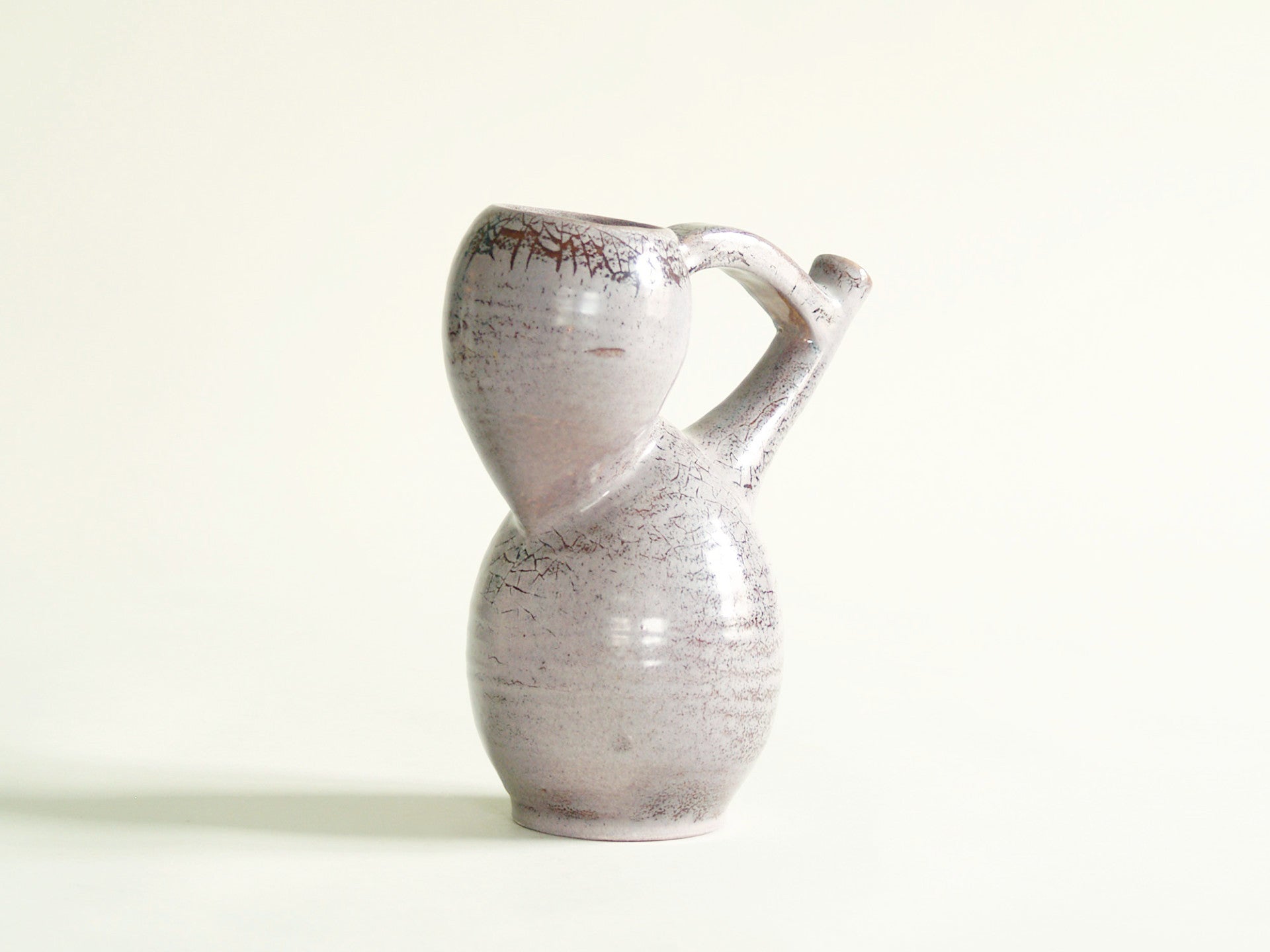 Vase&#x2011Pichet «péruvien» des Potiers d'Accolay, France (vers 1955)..Preclumbian style Vase&#x2011Pitcher by les Potiers d'Accolay, France (ca 1955)