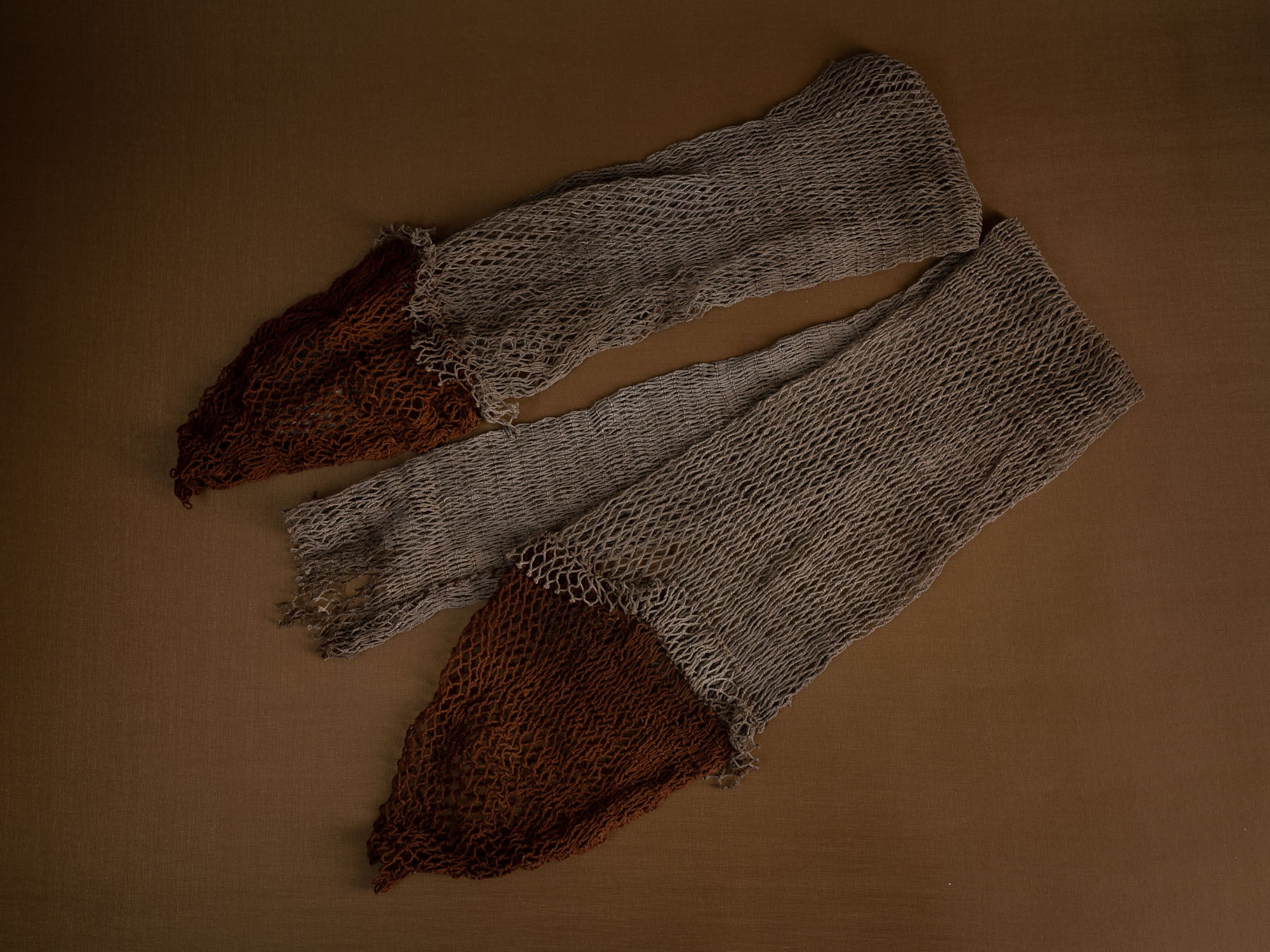 Mitate mono, paire de filets anciens en coton, Suède (Début du XXe siècle)..Mitate mono, pair of old cotton fishing nets, Sweden (early 20th century)