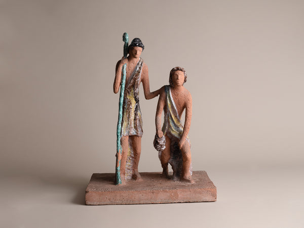 Exceptionnelle sculpture de Marino Le Vaucour, France (1959)..Rare Clay Vallauris sculpture by Marino Le Vaucour, France (1959)