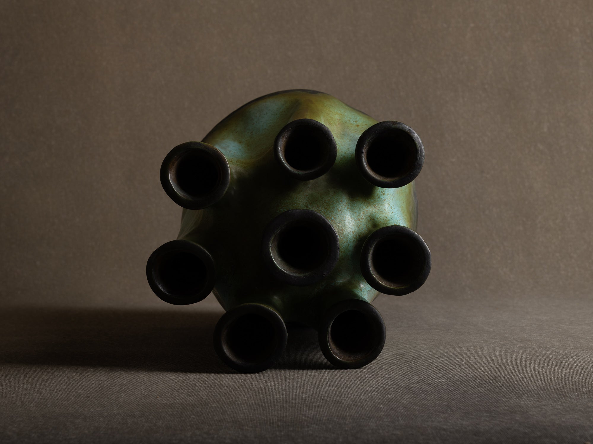 Important vase lichen de Henri&#x2011;Georges Dupetit, France (vers 1955)..Outstanding ikebana lichen vase by Henri&#x2011;Georges Dupetit, France (circa 1955)