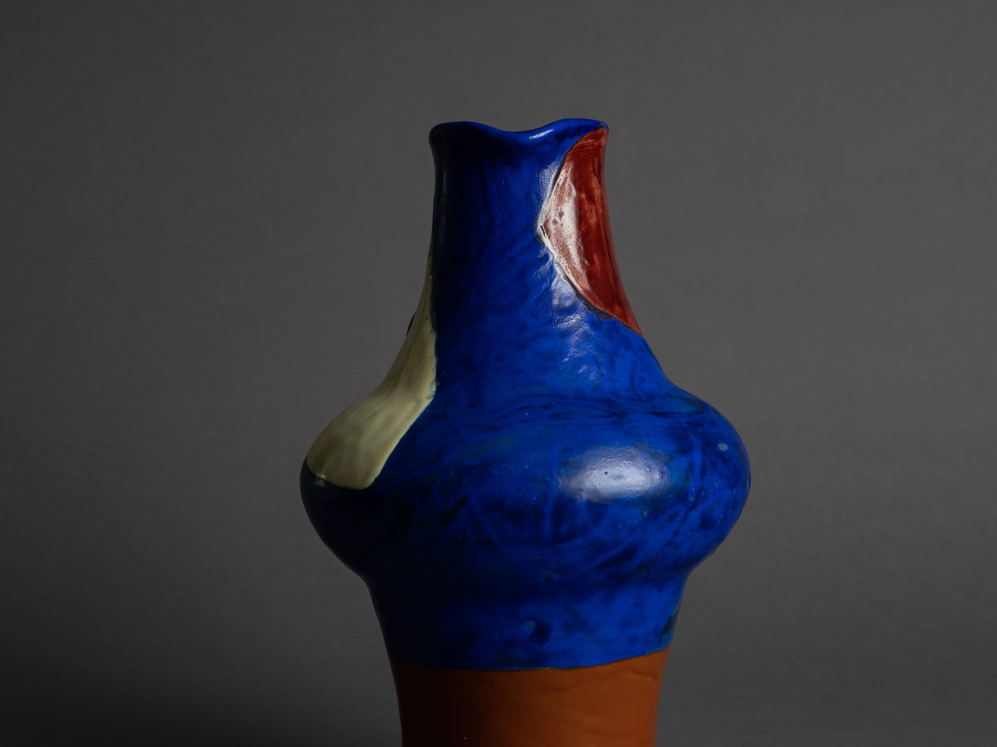 Rare vase ansé de Jean Mégard (Groupe Espace), France (1952)..Huge freeform vase by Jean Mégard (Groupe Espace), Biot, France (1952)